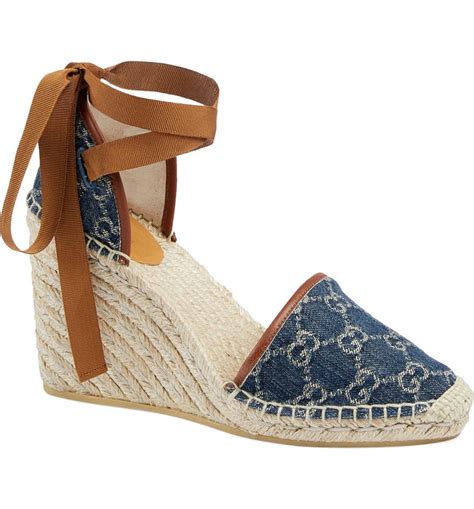 gucci espadrille wedge sale|Gucci espadrilles denim.